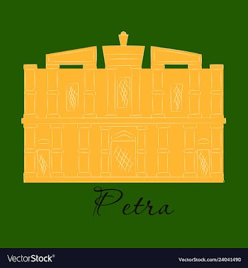 One of new 7 wonders of the world petra vector image