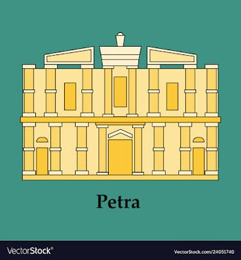 One of new 7 wonders of the world petra vector image