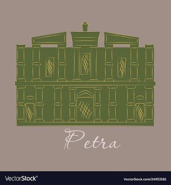 One of new 7 wonders of the world petra vector image