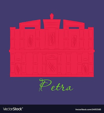 One of new 7 wonders of the world petra vector image