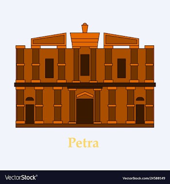 One of new 7 wonders of the world petra vector image