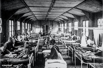 One of the wards for medical cases at Base Hospital, Dijon, France (19.. | Free public domain photo - 2301121