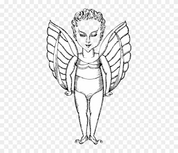 One, Outline, Girl, Angel, Fly, Winged, Wings - Girl Angel Drawing Trase