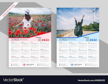 one page wall calendar design 2022