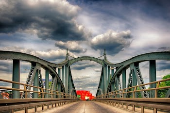One Perspective Angle Photography of Suspension Bridge