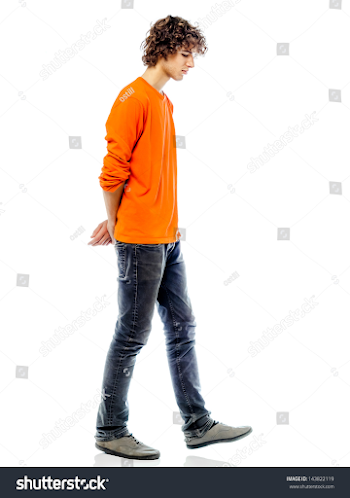 One Young Man Caucasian Walking Sad Stock Photo (Edit Now ...