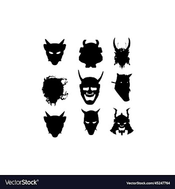 oni mask scary set design