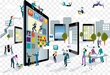 Online advertising Digital marketing Mobile advertising - Business Cartoon Creative 