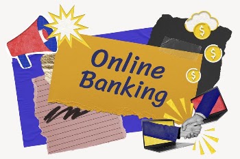 Online banking word typography, colorful | Free Photo - rawpixel