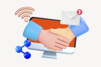 Online business partnership handshake, 3D | Free Photo - rawpixel