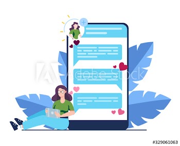 Online dating and communication app concept