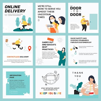 Online delivery  editable template psd door to door customer service