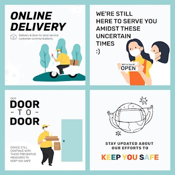 Online delivery  editable template psd door to door customer service