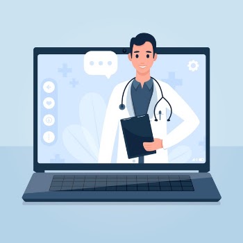 Online doctor concept Free Vector