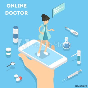 Online doctor on smartphone