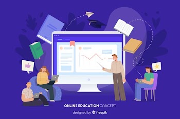 Online education background Free Vector