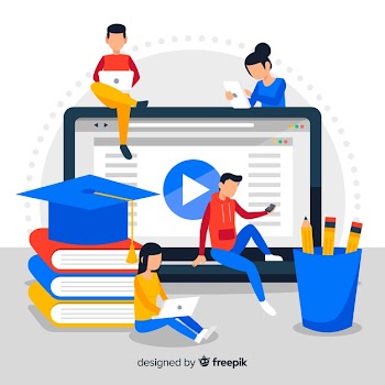 Online education background Free Vector