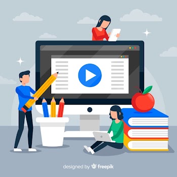 Online education background Free Vector