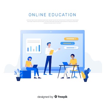 Online education background Free Vector