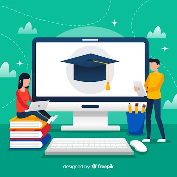 Online education background Free Vector