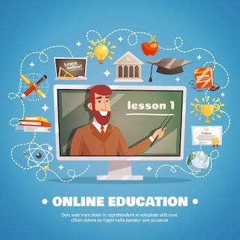 Online education design concept Free Vector