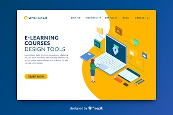 Online education landing page Free Vector