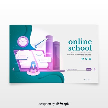 Online education landing page Free Vector