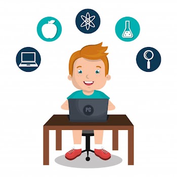 Online kids Free Vector