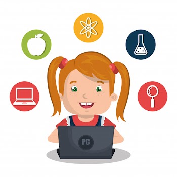 Online kids Free Vector