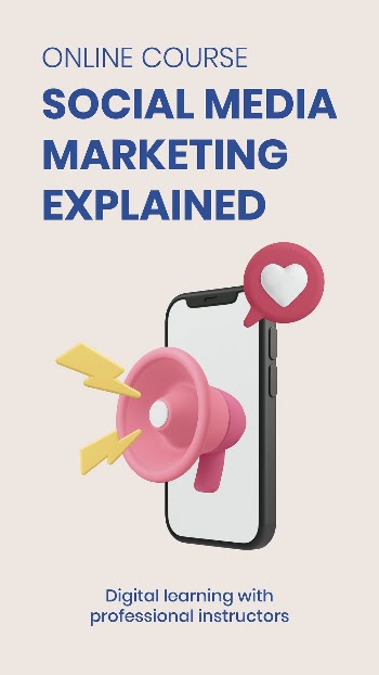 Online marketing course template, 3D | Free Vector Template - rawpixel