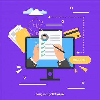 Online registration concept Free Vector
