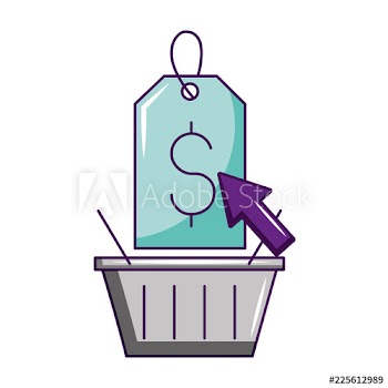 online shopping basket tag price click