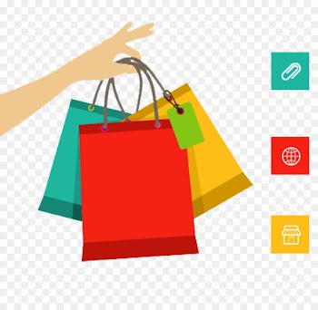 Online shopping E-commerce Shopping cart Shopping bag - Colored shopping bags 