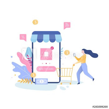 Online shopping on website