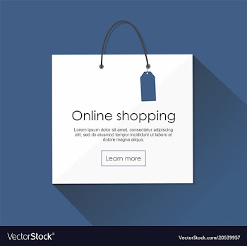 Online shopping with package web banner vector image