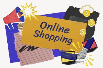 Online shopping word typography, colorful | Free Photo - rawpixel