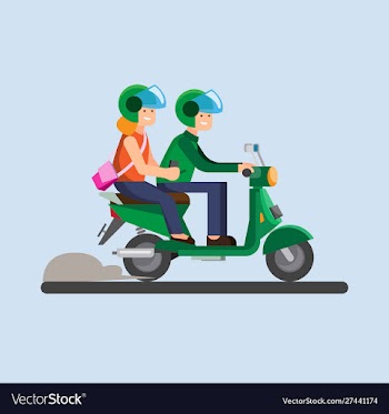 Online transportation biker motorcycle icon vector image