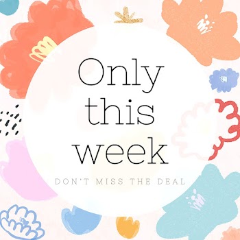 Only this week text promotion psd floral patterned background