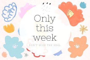 Only this week text promotion psd floral patterned background