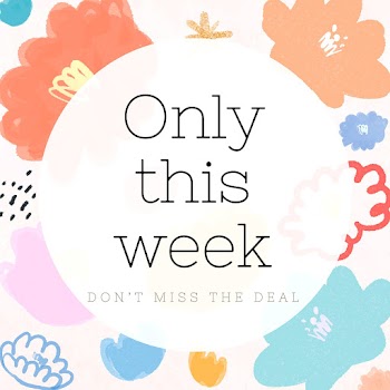 Only this week text promotion vector floral patterned background