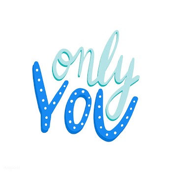 Only you typography vector in blue | Free stock vector - 472322