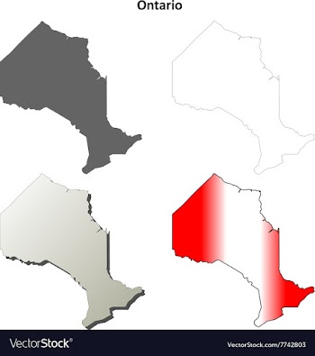 Ontario blank outline map set vector image