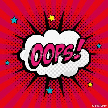 oops expression with cloud pop art style design
