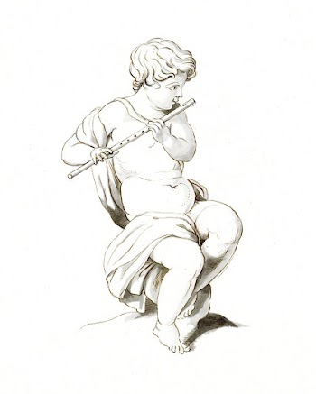 Op een fluit spelende putto (ca. 1816&ndash;1852) by Jonkvrouw Elisabeth Kemper. Original from The Rijksmuseum. Digitally enhanced by rawpixel.