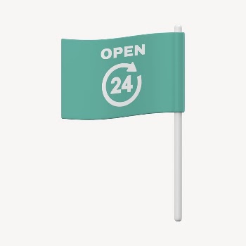 Open 24 hours flag mockup, | Free PSD Mockup - rawpixel