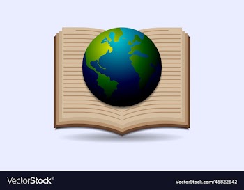 open book and earth