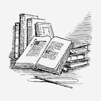 Open book clipart, stationery vintage | Free Vector - rawpixel