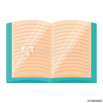 open book school on white background