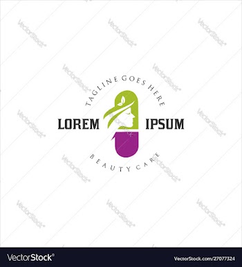 Open capsule pharmacy medical logo beauty woman vector image