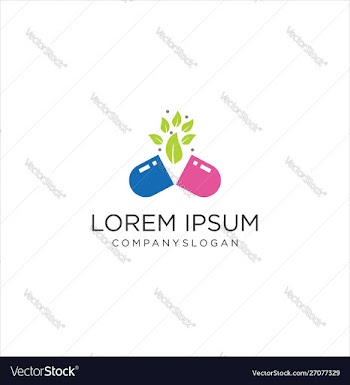 Open capsule pharmacy medical logo vector image